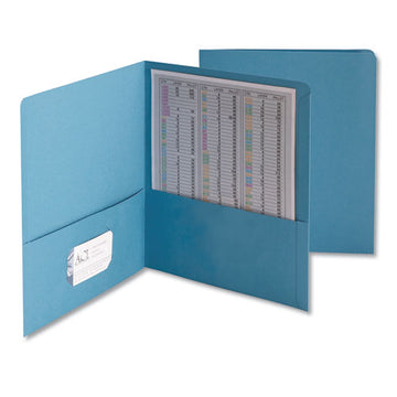 Smead® Two-pocket Folder, Embossed Leather Grain Paper, 100-sheet Capacity, 11 X 8.5, Blue, 25-box freeshipping - TVN Wholesale